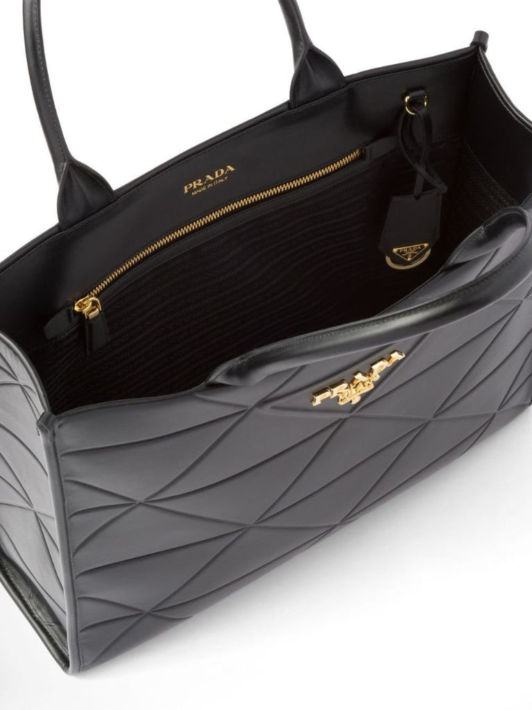 Black Large Leather Tote Bag