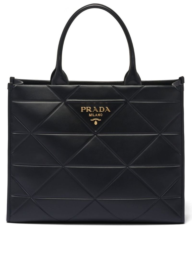 Black Large Leather Tote Bag