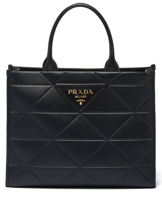 Black Large Leather Tote Bag