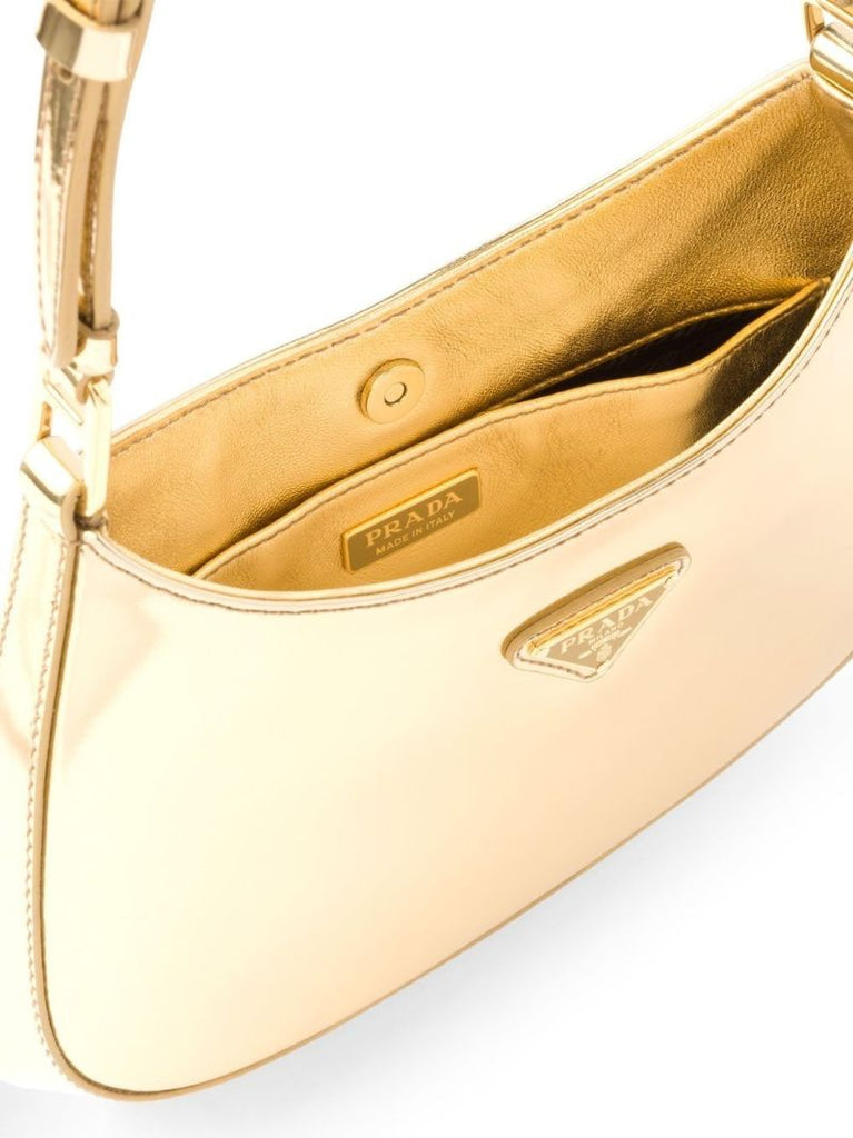 Gold Metallic Leather Shoulder Bag