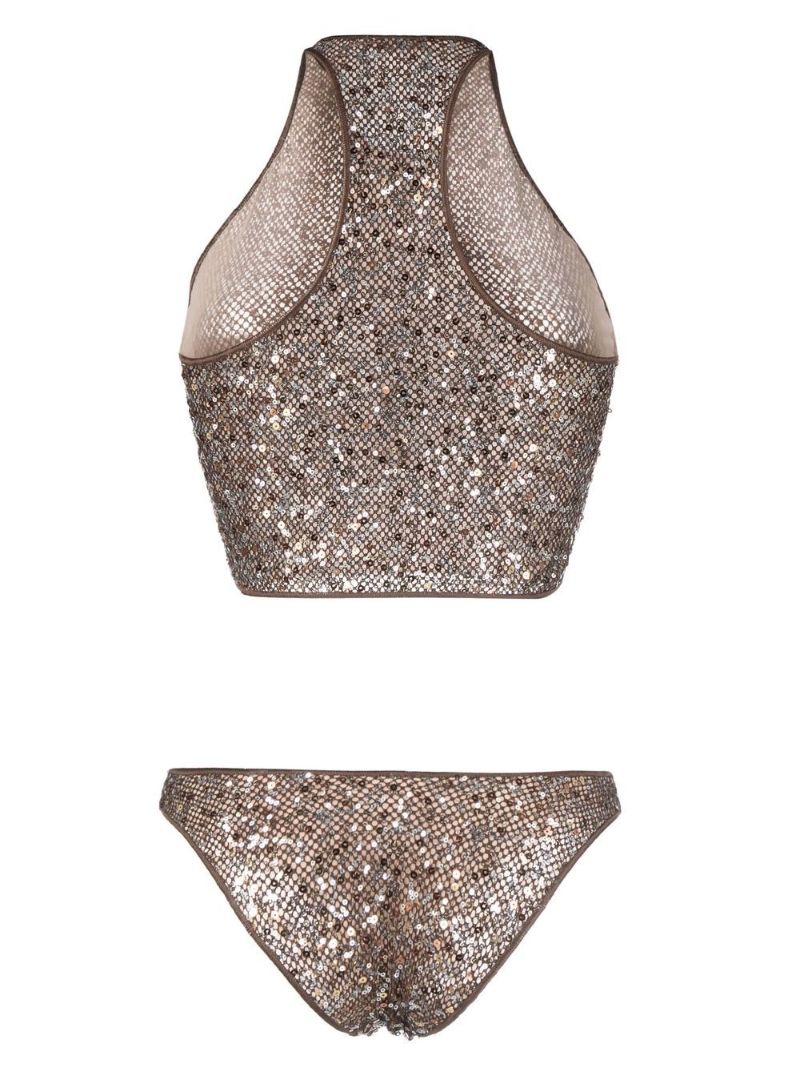 Brown Sequinned Bikini