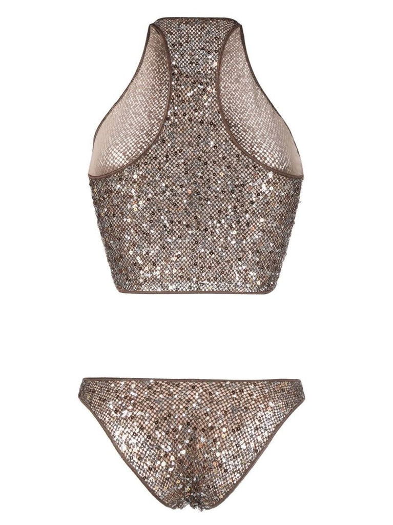 Brown Sequinned Bikini