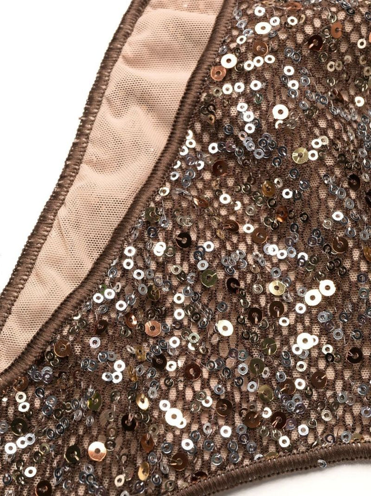 Brown Sequinned Bikini
