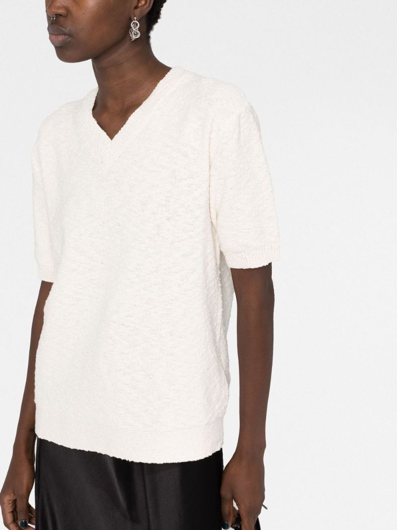 Neutral Nostalgic BouclÃ_x0083_Â© Knit Top