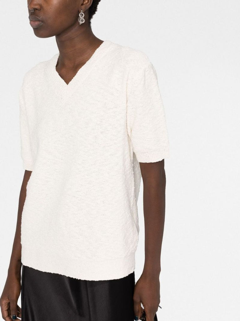 Neutral Nostalgic BouclÃ_x0083_Â© Knit Top