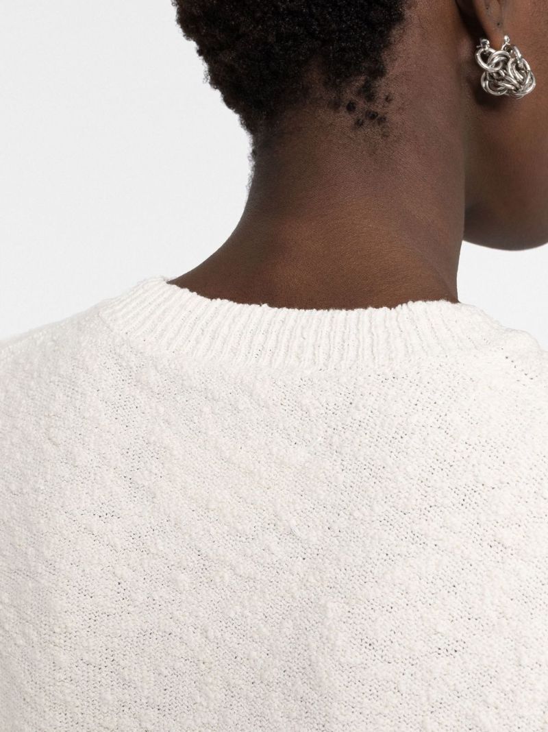 Neutral Nostalgic BouclÃ_x0083_Â© Knit Top