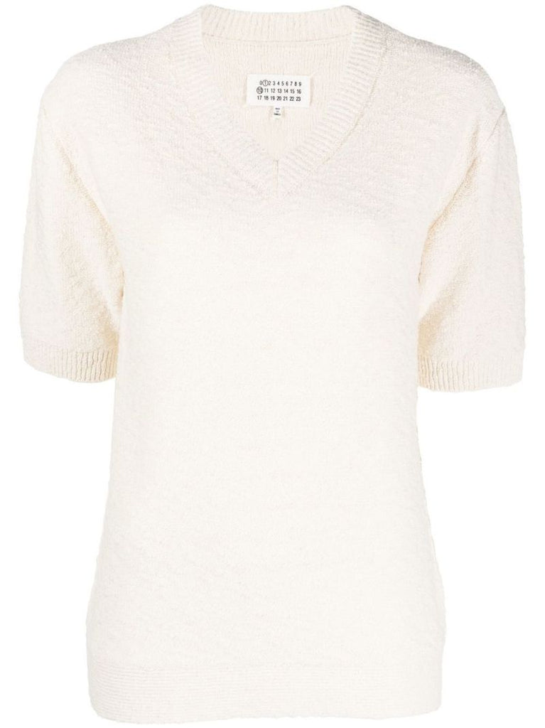 Neutral Nostalgic BouclÃ_x0083_Â© Knit Top