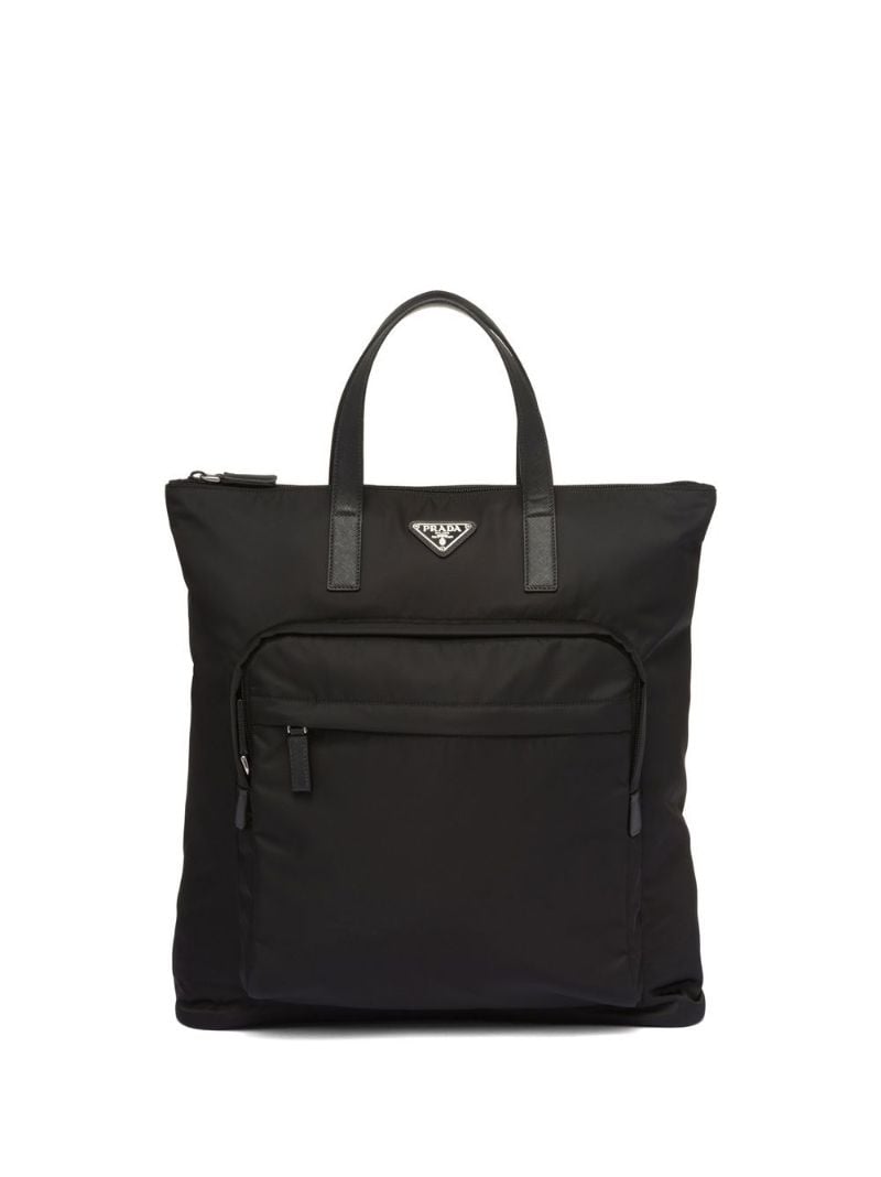 Re-nylon Saffiano-leather Tote Bag
