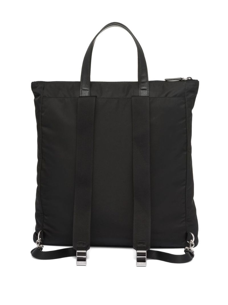 Re-nylon Saffiano-leather Tote Bag