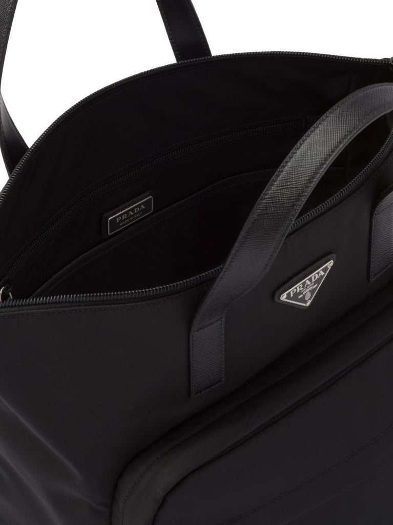 Re-nylon Saffiano-leather Tote Bag