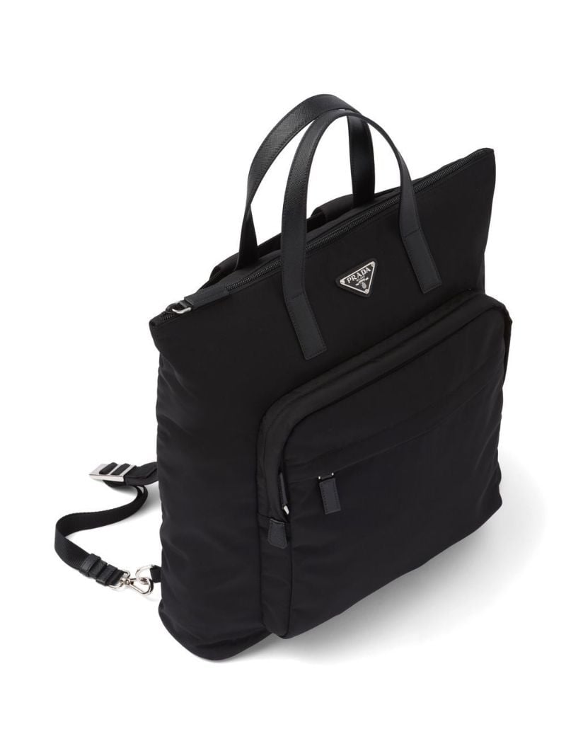 Re-nylon Saffiano-leather Tote Bag