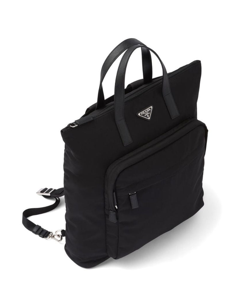 Re-nylon Saffiano-leather Tote Bag