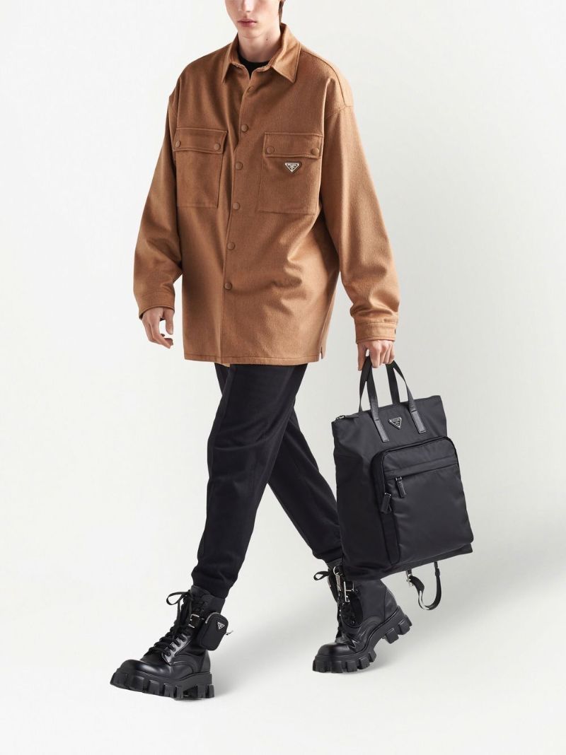 Re-nylon Saffiano-leather Tote Bag