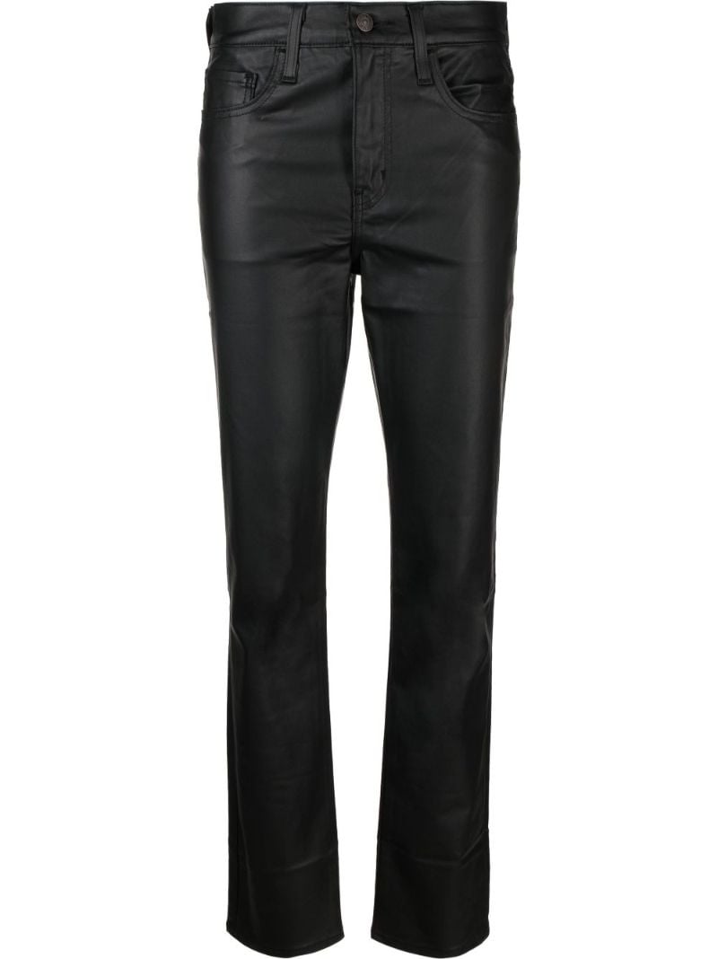 Black 724 Coated Straight-leg Jeans