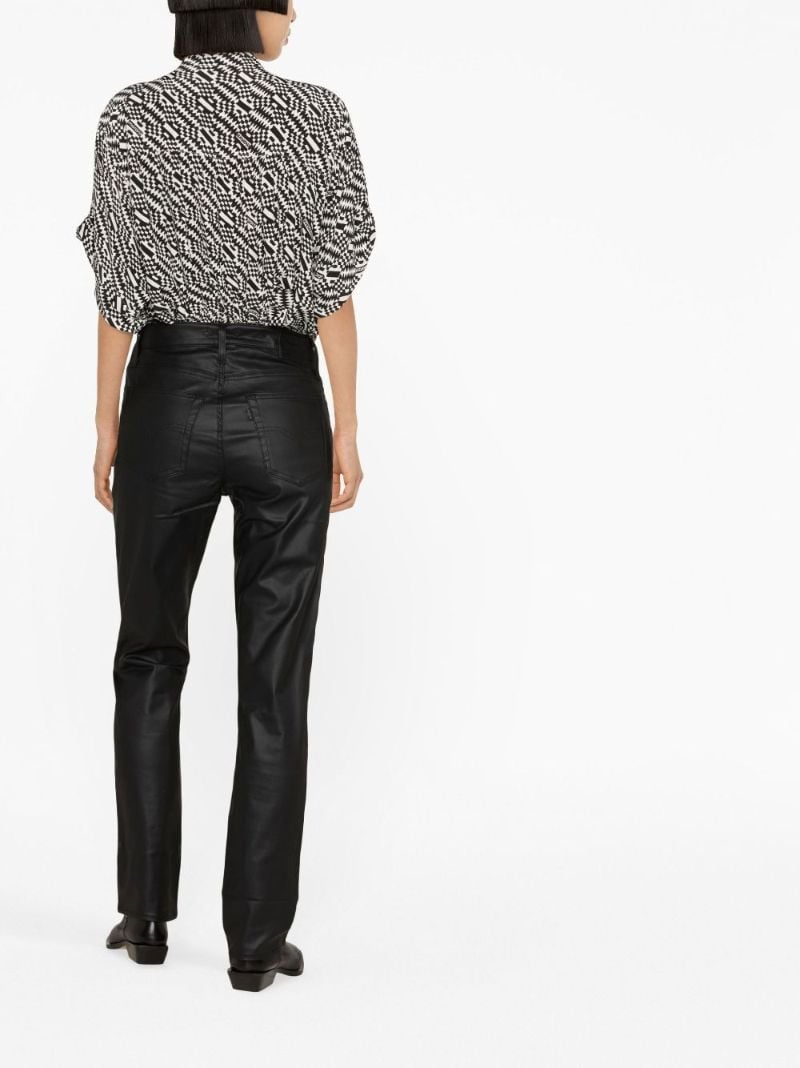 Black 724 Coated Straight-leg Jeans
