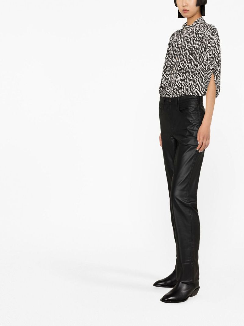 Black 724 Coated Straight-leg Jeans