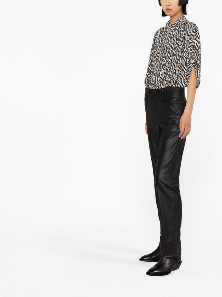 Black 724 Coated Straight-leg Jeans