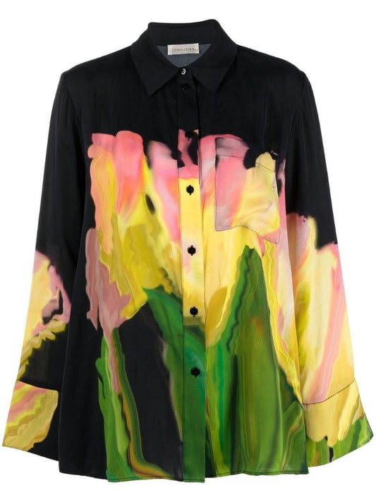 Green Summer Printed Shirt