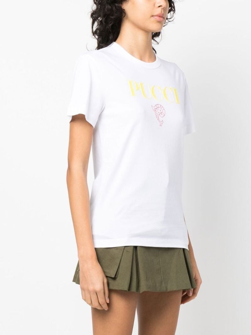 White Pesci Logo Print T-shirt