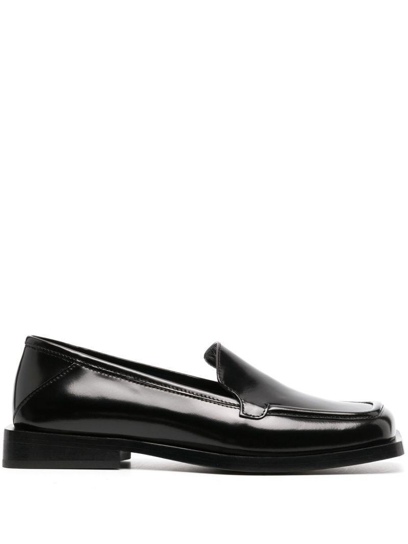 Black Micol Leather Loafers
