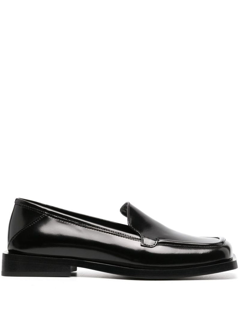 Black Micol Leather Loafers