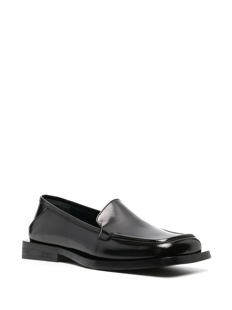Black Micol Leather Loafers