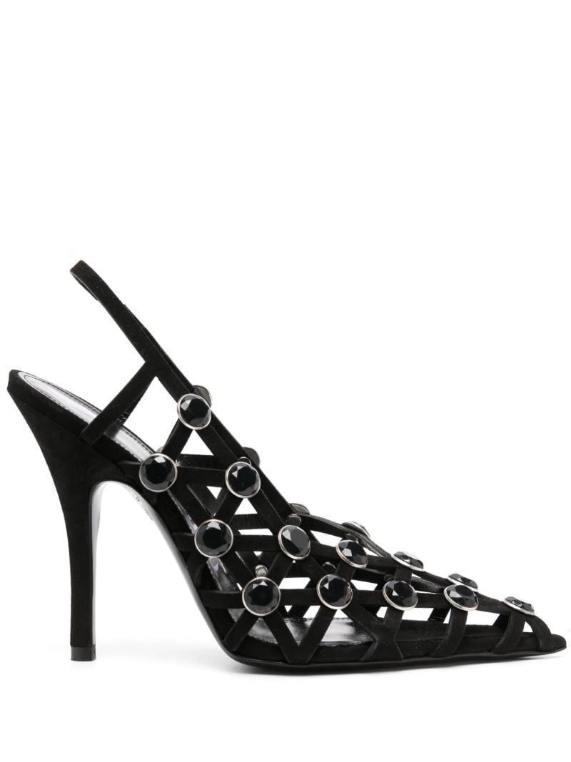 Black Grid 105 Suede Pumps