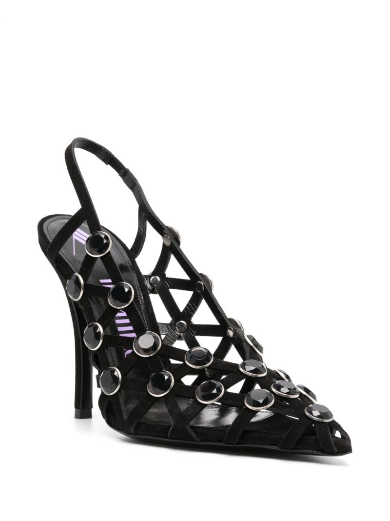 Black Grid 105 Suede Pumps