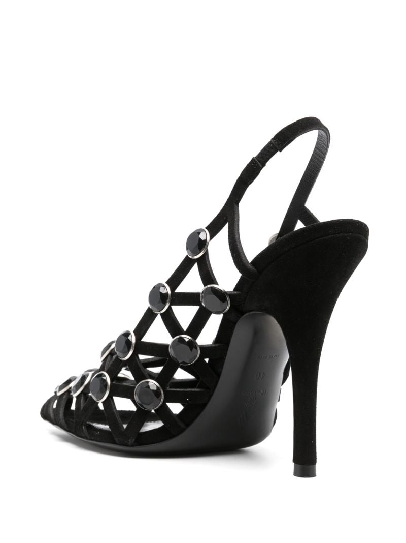 Black Grid 105 Suede Pumps