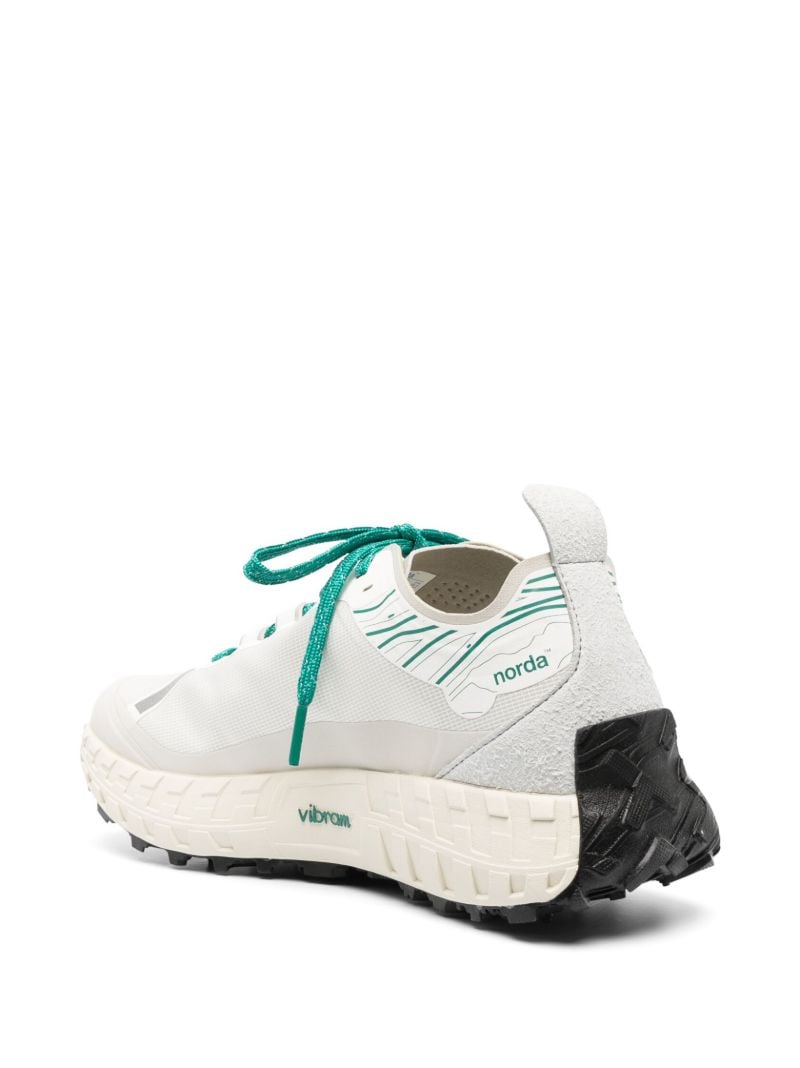 White and Forest Green 001 Dyneema Lace-up Sneakers