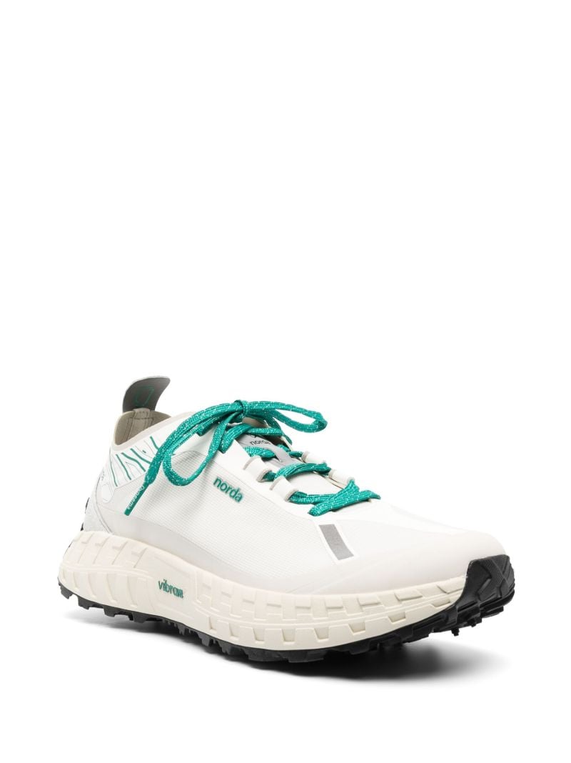 White and Forest Green 001 Dyneema Lace-up Sneakers