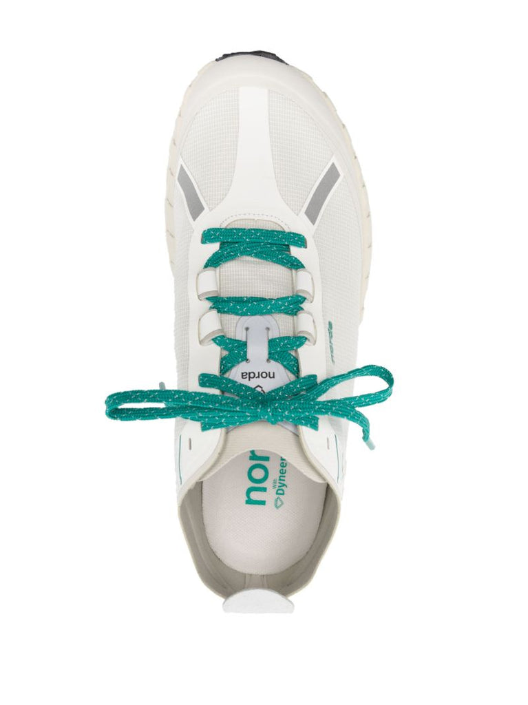 White and Forest Green 001 Dyneema Lace-up Sneakers