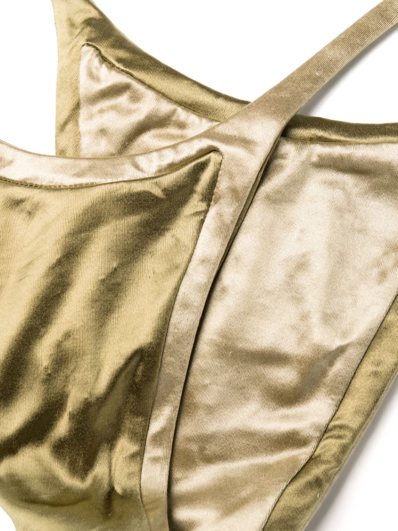 Green Forward Satin Bikini Briefs