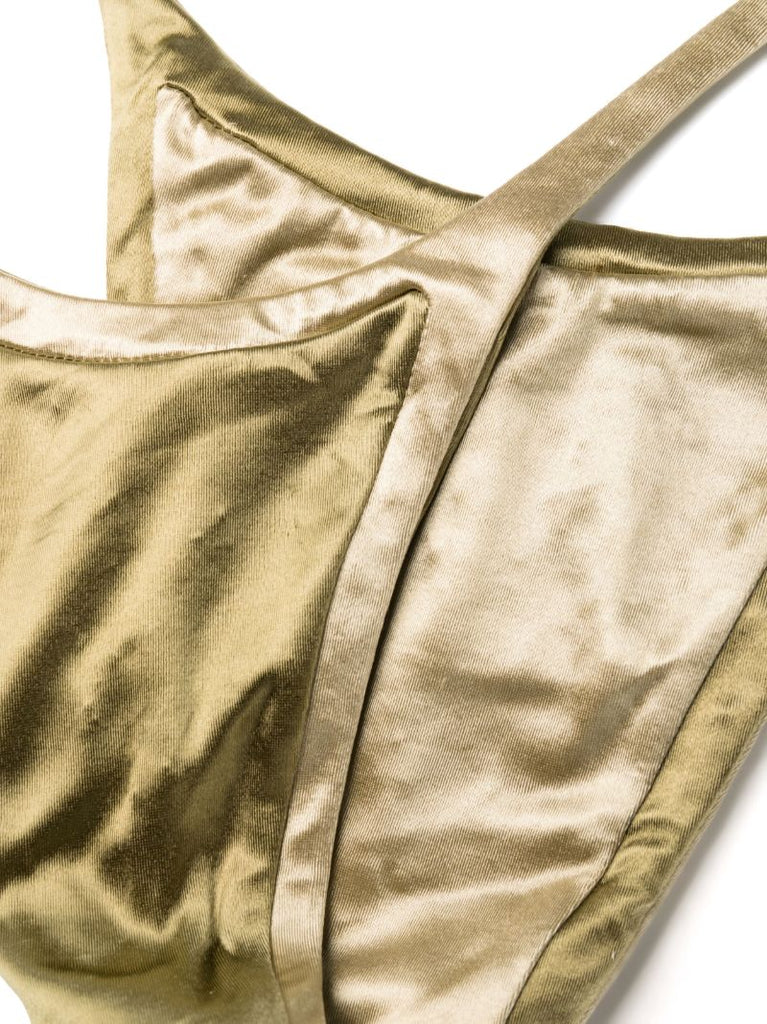 Green Forward Satin Bikini Briefs