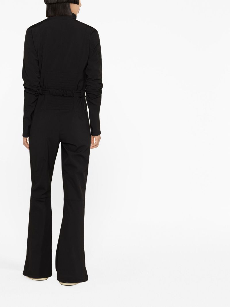 Black Logo Belted Neoprene Ski Jumpsuit