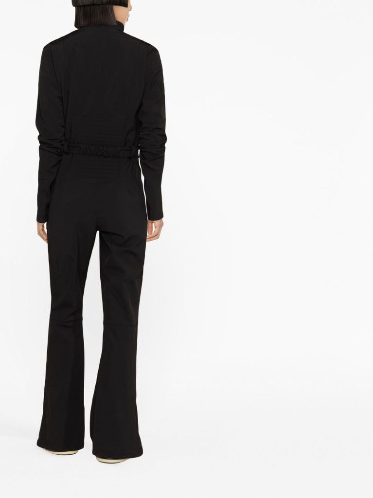 Black Logo Belted Neoprene Ski Jumpsuit