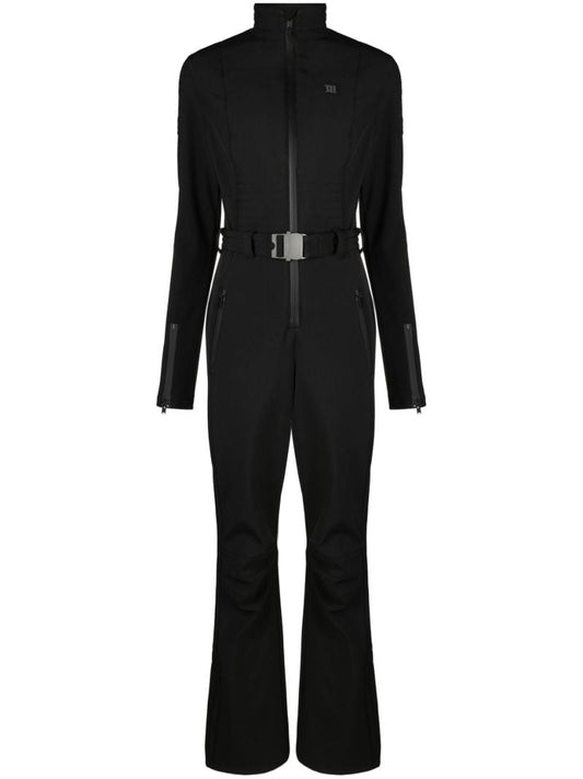 Black Logo Belted Neoprene Ski Jumpsuit