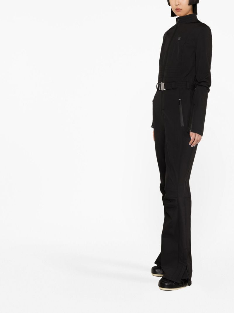 Black Logo Belted Neoprene Ski Jumpsuit