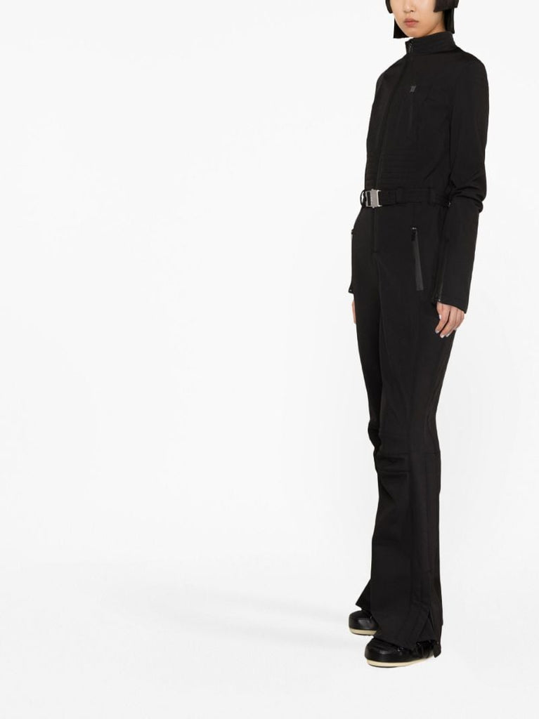 Black Logo Belted Neoprene Ski Jumpsuit
