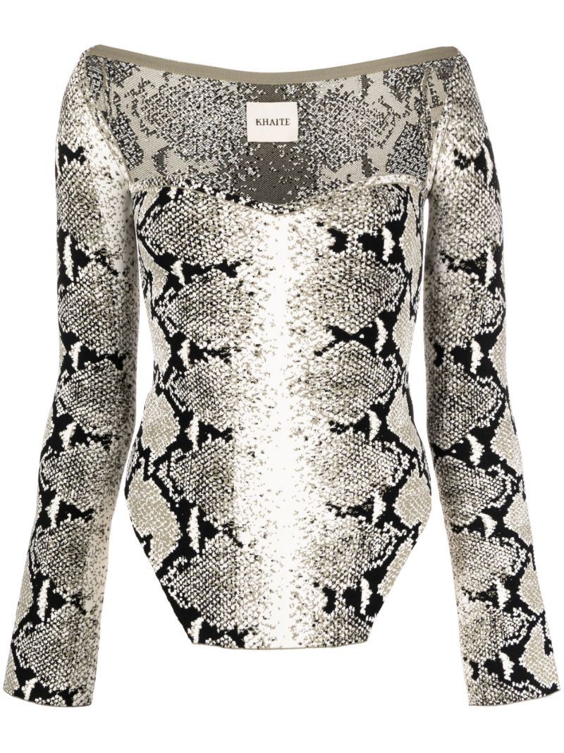 Grey the Maddy Snake-print Top