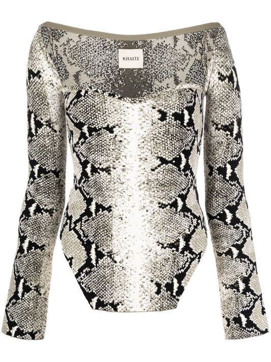 Grey the Maddy Snake-print Top
