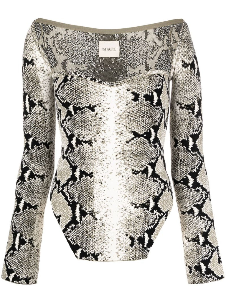 Grey the Maddy Snake-print Top