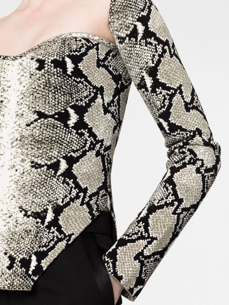 Grey the Maddy Snake-print Top