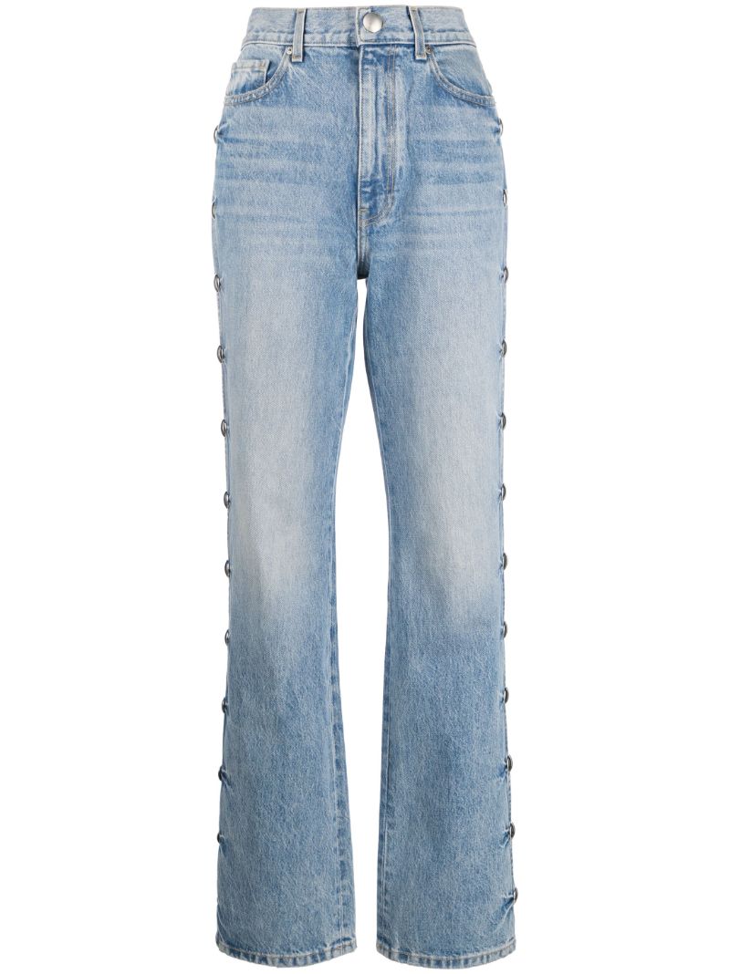 Blue Danielle Studded Straight-leg Jeans