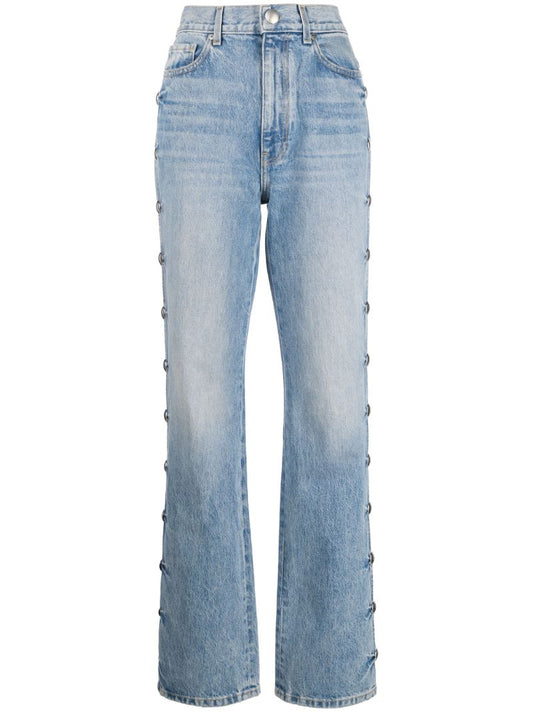 Blue Danielle Studded Straight-leg Jeans