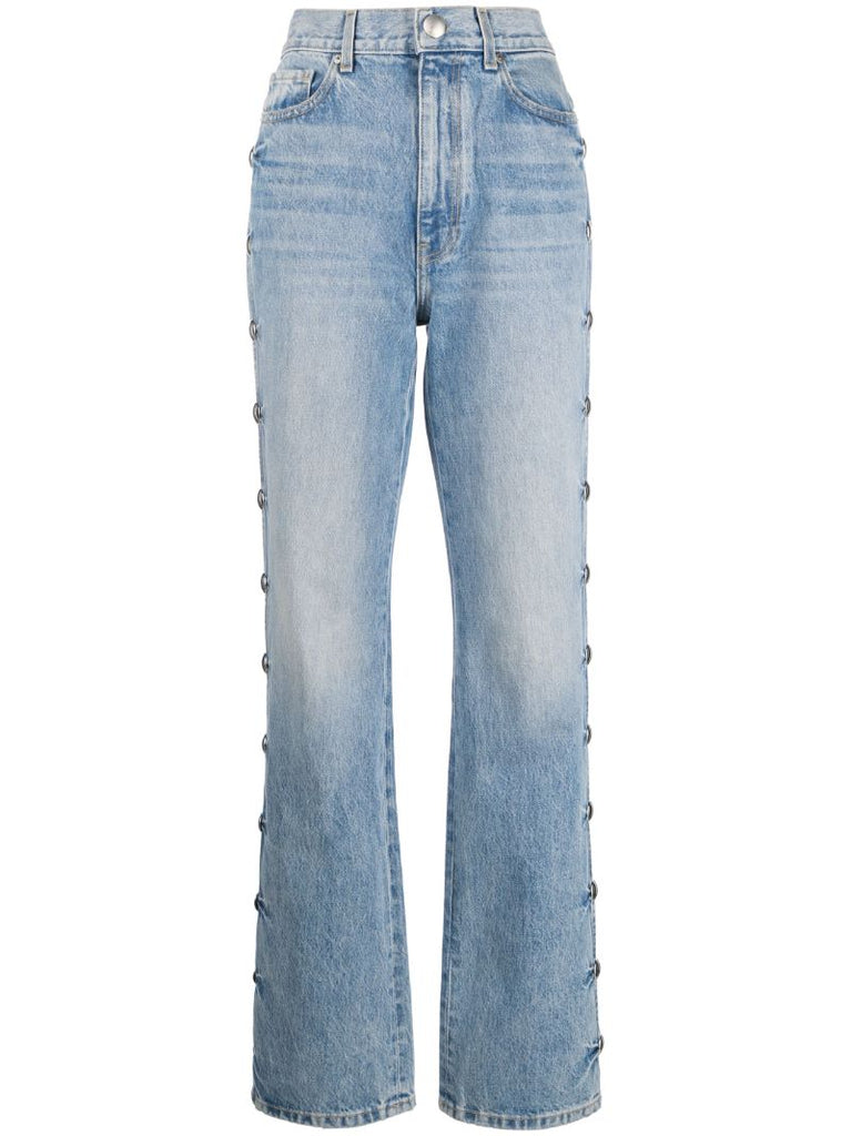 Blue Danielle Studded Straight-leg Jeans