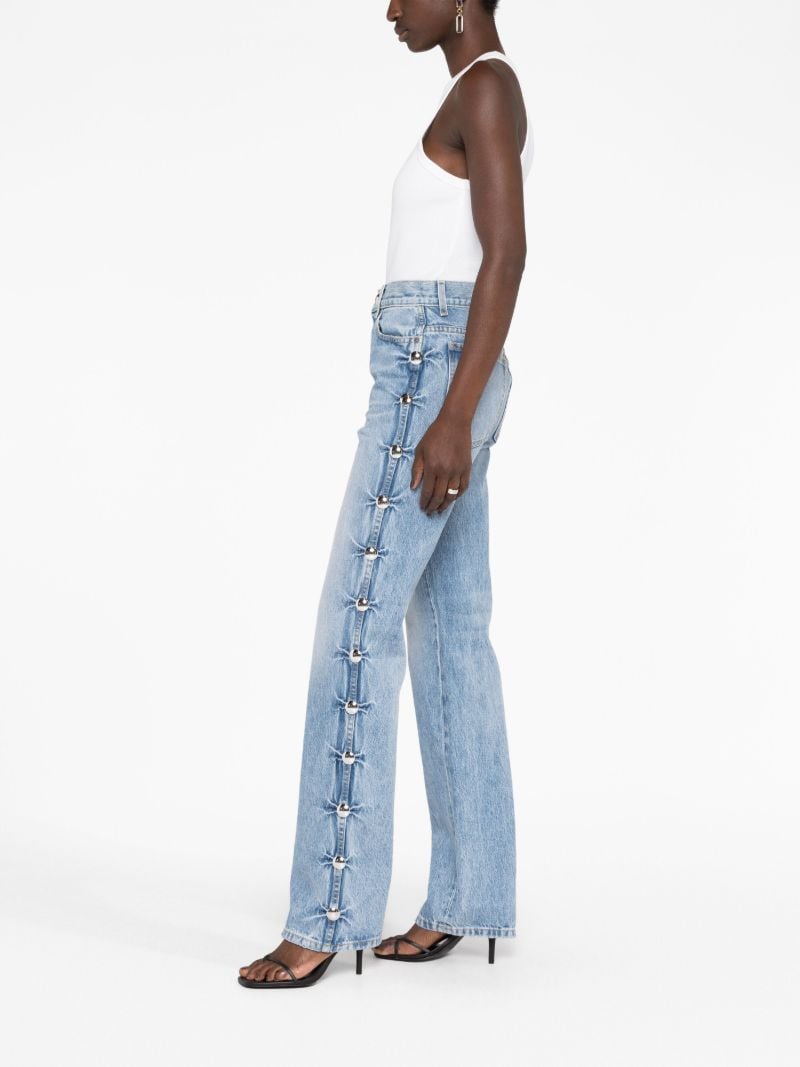 Blue Danielle Studded Straight-leg Jeans
