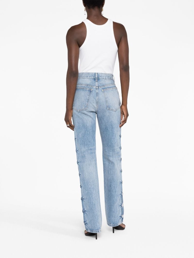 Blue Danielle Studded Straight-leg Jeans