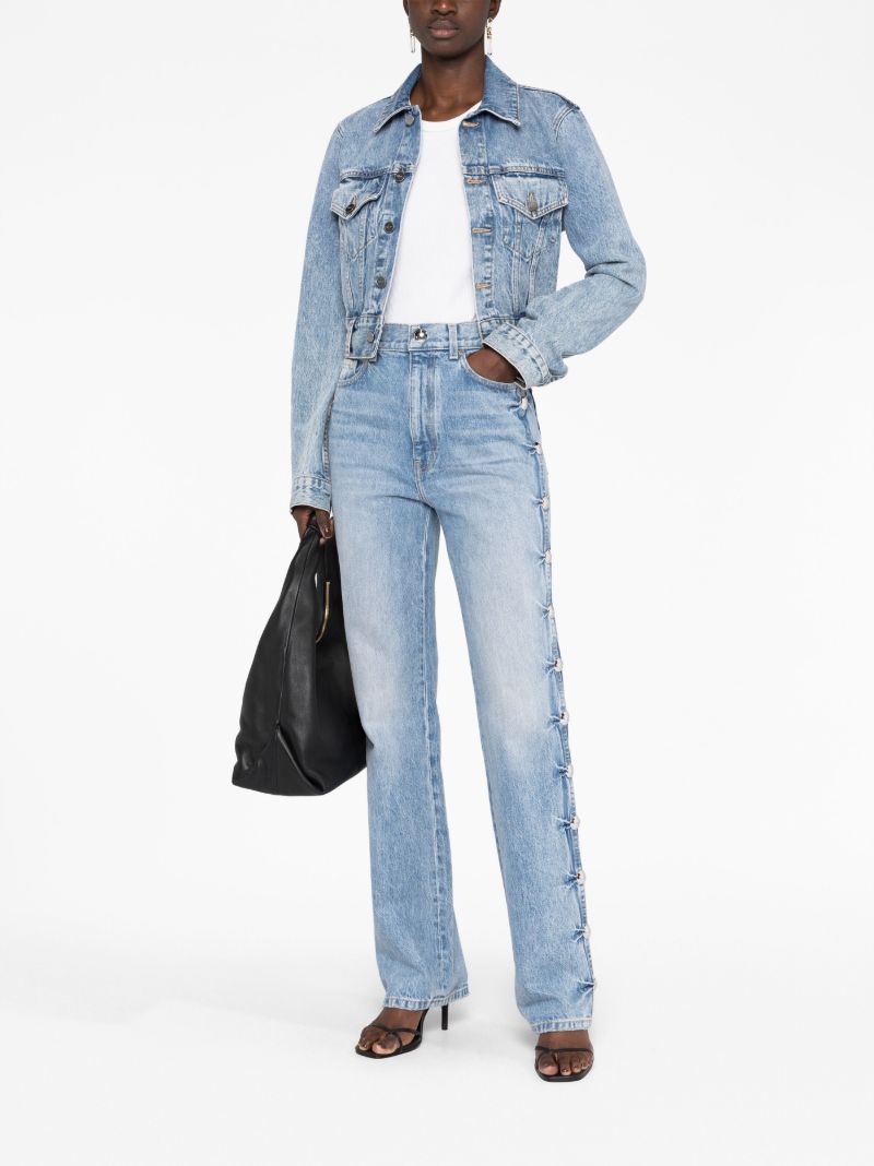 Blue Danielle Studded Straight-leg Jeans