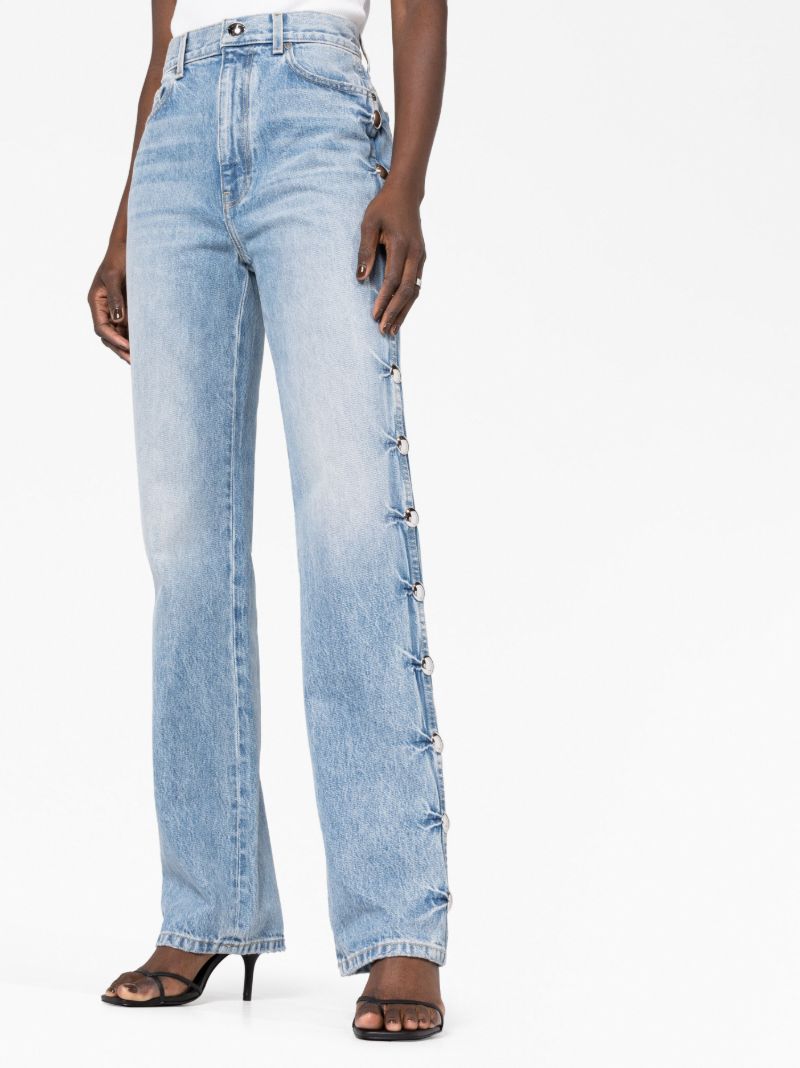 Blue Danielle Studded Straight-leg Jeans